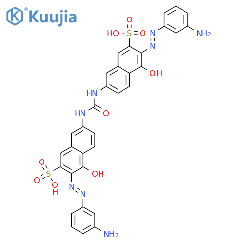 3-(3-aminophenyl)azo-7-[[6-(3-aminophenyl)azo-5-hydroxy-7-sulfo-2-naphthyl]carbamoylamino]-4-hydroxy-naphthalene-2-sulfonic acid structure