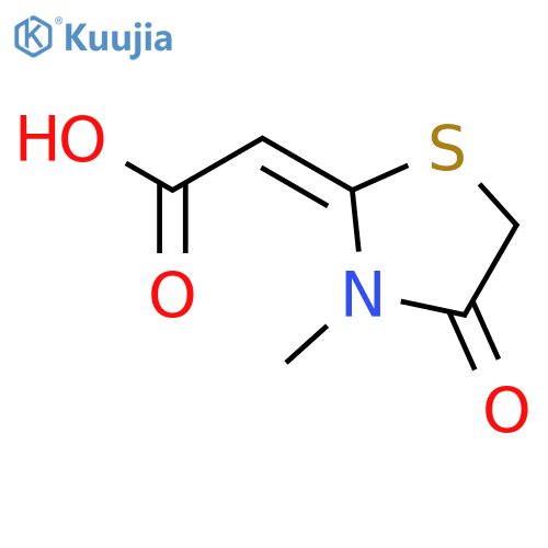 2-(3-methyl-4-oxo-1,3-thiazolidin-2-ylidene)acetic acid structure