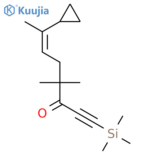 6-Octen-1-yn-3-one, 7-cyclopropyl-4,4-dimethyl-1-(trimethylsilyl)-, (6E)- structure