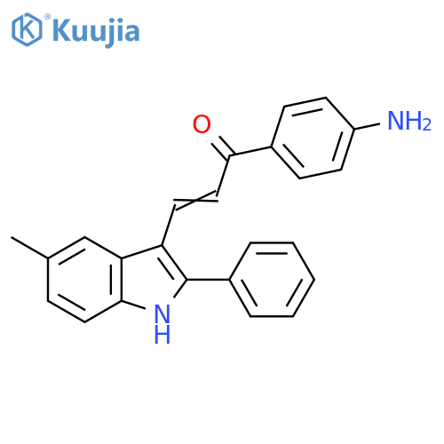 2-Propen-1-one,1-(4-aminophenyl)-3-(5-methyl-2-phenyl-1H-indol-3-yl)- structure