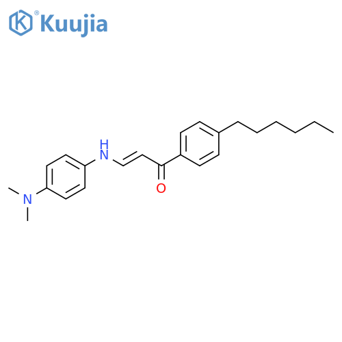 2-Propen-1-one, 3-[[4-(dimethylamino)phenyl]amino]-1-(4-hexylphenyl)- structure