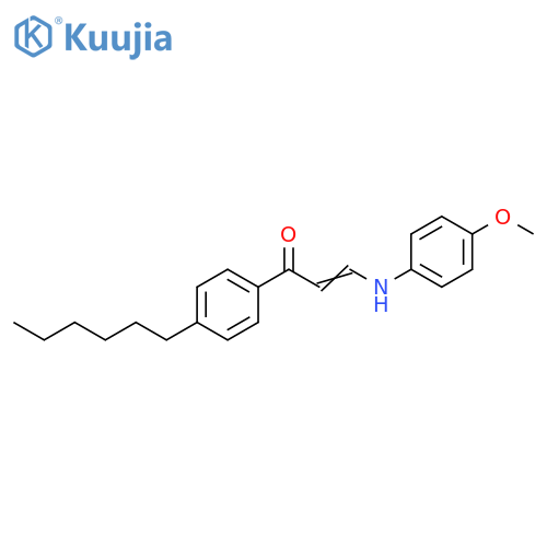 2-Propen-1-one, 1-(4-hexylphenyl)-3-[(4-methoxyphenyl)amino]- structure