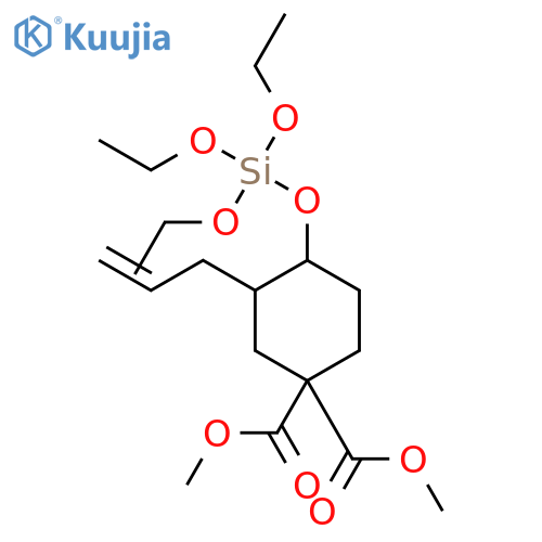 1,1-Cyclohexanedicarboxylic acid, 3-(2-propenyl)-4-[(triethoxysilyl)oxy]-,dimethyl ester, (3R,4R)- structure