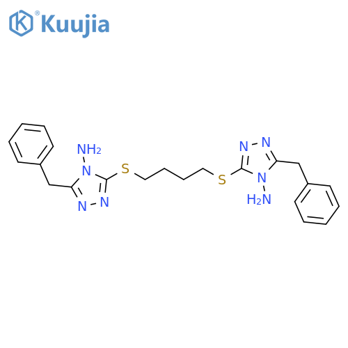 4H-1,2,4-Triazol-4-amine,3,3'-[1,4-butanediylbis(thio)]bis[5-(phenylmethyl)- structure