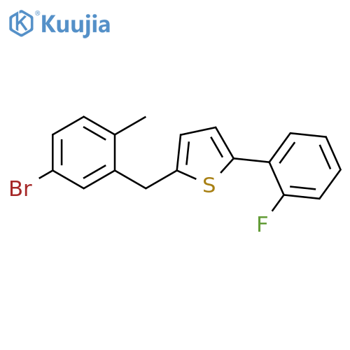 Thiophene, 2-[(5-bromo-2-methylphenyl)methyl]-5-(2-fluorophenyl)- structure