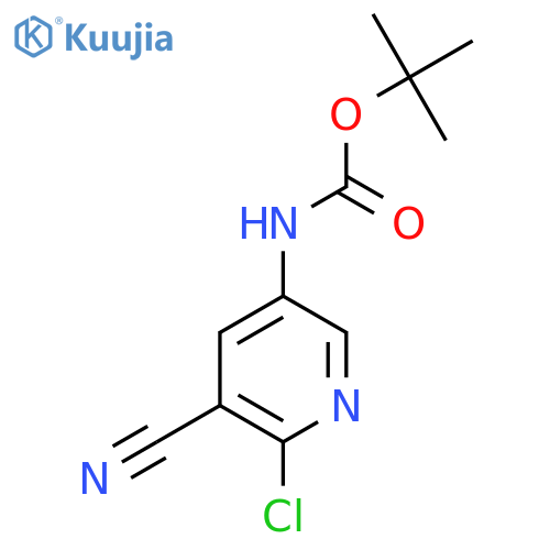 tert-butyl N-(6-chloro-5-cyanopyridin-3-yl)carbamate structure