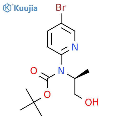 tert-butyl N-(5-bromopyridin-2-yl)-N-(2S)-1-hydroxypropan-2-ylcarbamate structure