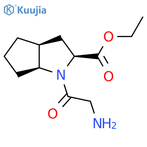 ethyl (2S,3aS,6aS)-1-(2-aminoacetyl)-octahydrocyclopentabpyrrole-2-carboxylate structure