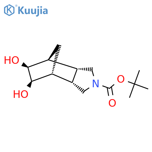tert-butyl (1R,2S,6R,7S,8S,9R)-8,9-dihydroxy-4-azatricyclo5.2.1.0,?decane-4-carboxylate structure