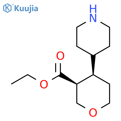 rac-ethyl (3R,4S)-4-(piperidin-4-yl)oxane-3-carboxylate structure