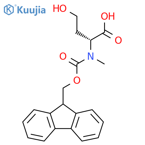 (2R)-2-({(9H-fluoren-9-yl)methoxycarbonyl}(methyl)amino)-4-hydroxybutanoic acid structure