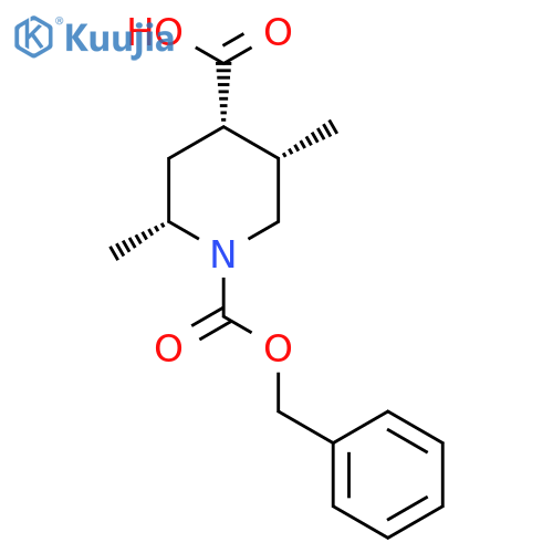 rac-(2R,4S,5S)-1-(benzyloxy)carbonyl-2,5-dimethylpiperidine-4-carboxylic acid structure