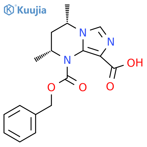 rac-(2R,4S)-1-(benzyloxy)carbonyl-2,4-dimethyl-1H,2H,3H,4H-imidazo1,5-apyrimidine-8-carboxylic acid structure