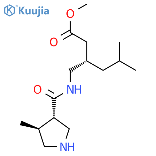 methyl (3S)-5-methyl-3-({(3RS,4RS)-4-methylpyrrolidin-3-ylformamido}methyl)hexanoate structure