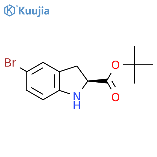tert-butyl (2S)-5-bromo-2,3-dihydro-1H-indole-2-carboxylate structure