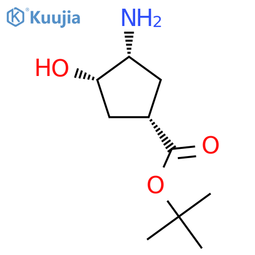 tert-butyl (1S,3R,4S)-3-amino-4-hydroxycyclopentane-1-carboxylate structure