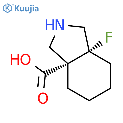 rac-(3aR,7aS)-7a-fluoro-octahydro-1H-isoindole-3a-carboxylic acid structure