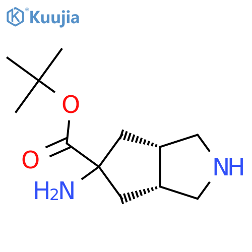 tert-butyl (3aR,6aS)-5-amino-octahydrocyclopentacpyrrole-5-carboxylate structure