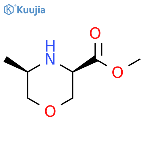3-Morpholinecarboxylic acid, 5-methyl-, methyl ester, (3R,5R)- structure