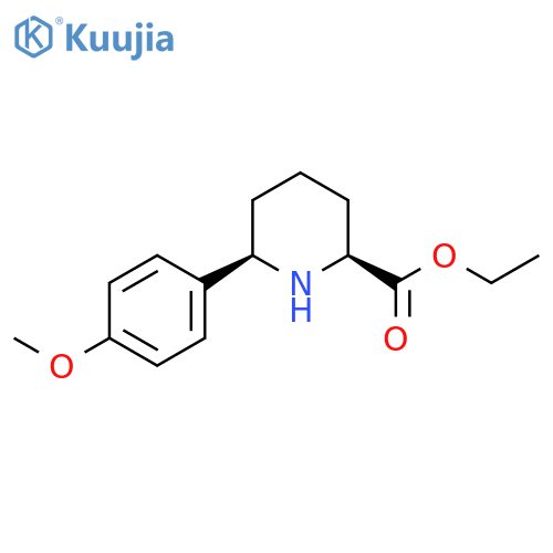 rac-ethyl (2R,6S)-6-(4-methoxyphenyl)piperidine-2-carboxylate structure