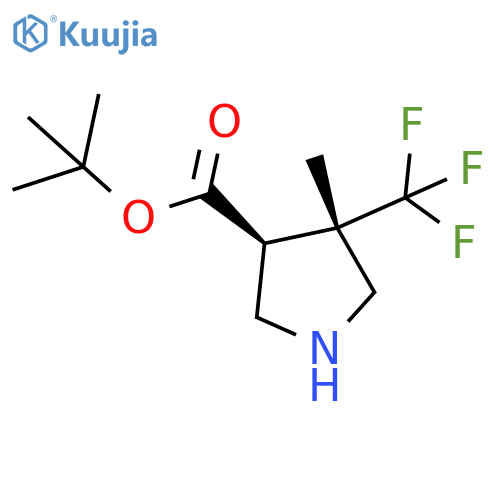 rac-tert-butyl (3R,4R)-4-methyl-4-(trifluoromethyl)pyrrolidine-3-carboxylate structure
