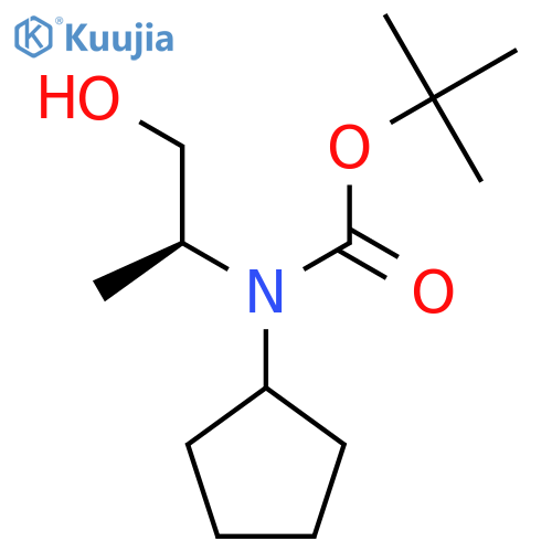 tert-butyl N-cyclopentyl-N-(2S)-1-hydroxypropan-2-ylcarbamate structure