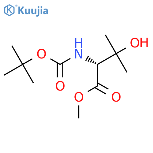 methyl (2R)-2-{(tert-butoxy)carbonylamino}-3-hydroxy-3-methylbutanoate structure