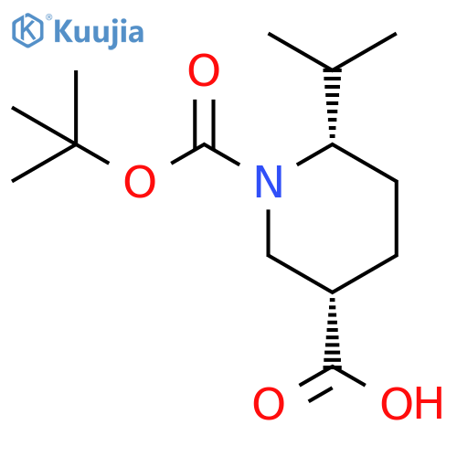rac-(3R,6R)-1-(tert-butoxy)carbonyl-6-(propan-2-yl)piperidine-3-carboxylic acid structure