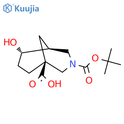 rac-(1R,5R,6R)-3-[(tert-butoxy)carbonyl]-6-hydroxy-3-azabicyclo[3.3.1]nonane-1-carboxylic acid structure