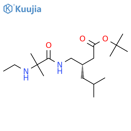 tert-butyl (3S)-3-{2-(ethylamino)-2-methylpropanamidomethyl}-5-methylhexanoate structure