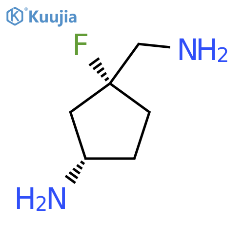 rac-(1R,3S)-3-(aminomethyl)-3-fluorocyclopentan-1-amine structure