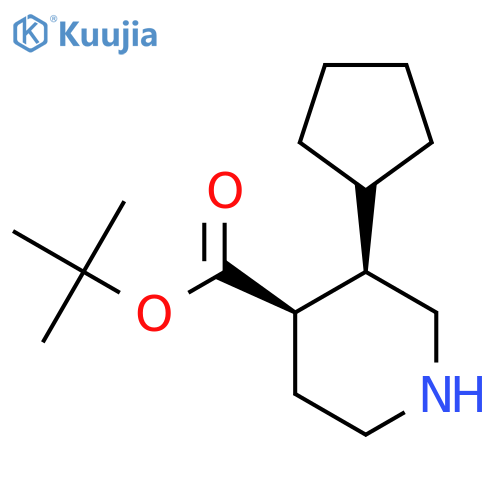 rac-tert-butyl (3R,4R)-3-cyclopentylpiperidine-4-carboxylate structure