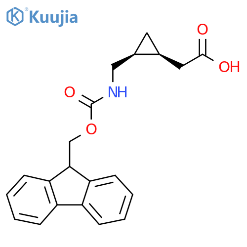 rac-2-(1R,2R)-2-({(9H-fluoren-9-yl)methoxycarbonyl}amino)methylcyclopropylacetic acid structure
