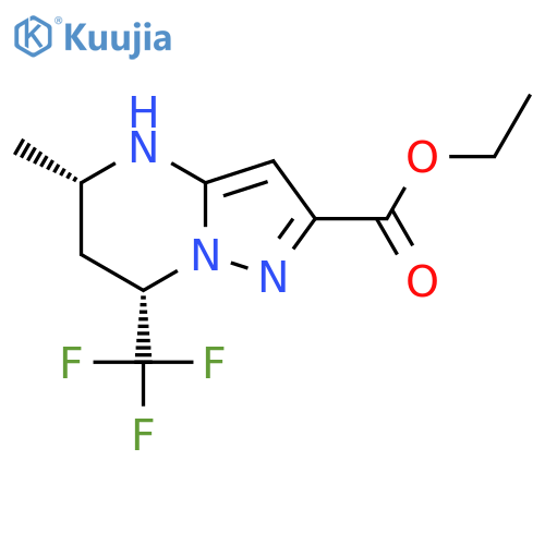 rac-ethyl (5R,7R)-5-methyl-7-(trifluoromethyl)-4H,5H,6H,7H-pyrazolo1,5-apyrimidine-2-carboxylate structure
