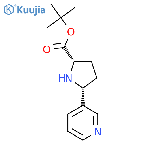 rac-tert-butyl (2R,5S)-5-(pyridin-3-yl)pyrrolidine-2-carboxylate structure