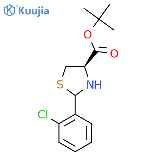 tert-butyl (4R)-2-(2-chlorophenyl)-1,3-thiazolidine-4-carboxylate structure