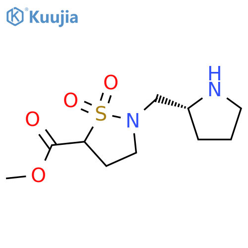 methyl 1,1-dioxo-2-{(2R)-pyrrolidin-2-ylmethyl}-1lambda6,2-thiazolidine-5-carboxylate structure