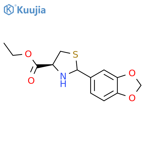 ethyl (4S)-2-(1,3-dioxaindan-5-yl)-1,3-thiazolidine-4-carboxylate structure