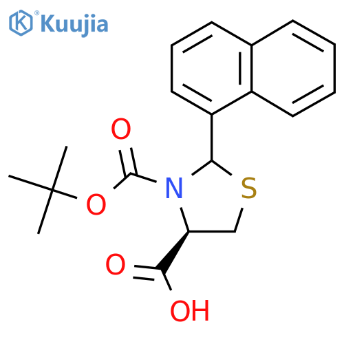 (4R)-3-(tert-butoxy)carbonyl-2-(naphthalen-1-yl)-1,3-thiazolidine-4-carboxylic acid structure