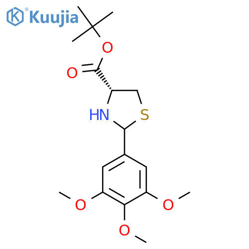 tert-butyl (4R)-2-(3,4,5-trimethoxyphenyl)-1,3-thiazolidine-4-carboxylate structure