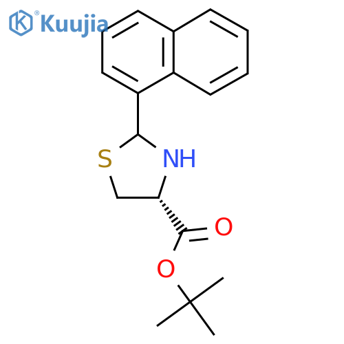 tert-butyl (4R)-2-(naphthalen-1-yl)-1,3-thiazolidine-4-carboxylate structure