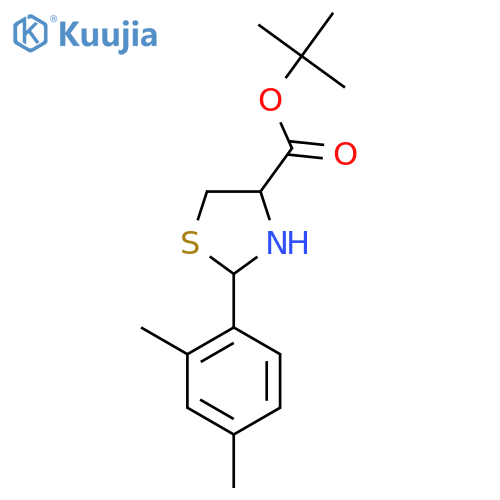 Tert-butyl 2-(2,4-dimethylphenyl)-1,3-thiazolidine-4-carboxylate structure