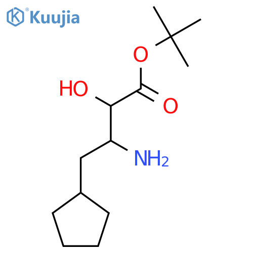 Tert-butyl 3-amino-4-cyclopentyl-2-hydroxybutanoate structure