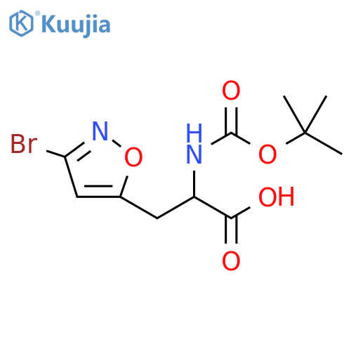 3-(3-bromo-1,2-oxazol-5-yl)-2-{(tert-butoxy)carbonylamino}propanoic acid structure