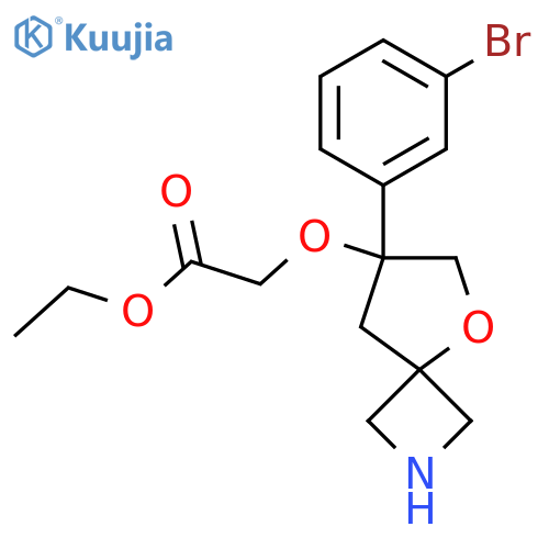 Ethyl 2-{[7-(3-bromophenyl)-5-oxa-2-azaspiro[3.4]octan-7-yl]oxy}acetate structure
