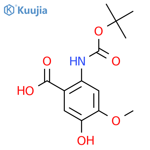 2-{[(Tert-butoxy)carbonyl]amino}-5-hydroxy-4-methoxybenzoic acid structure