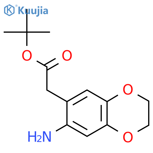 Tert-butyl 2-(7-amino-2,3-dihydro-1,4-benzodioxin-6-yl)acetate structure