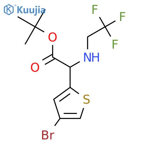tert-butyl 2-(4-bromothiophen-2-yl)-2-(2,2,2-trifluoroethyl)aminoacetate structure