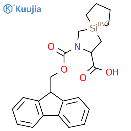 2-{(9H-fluoren-9-yl)methoxycarbonyl}-2-aza-5-silaspiro4.4nonane-3-carboxylic acid structure