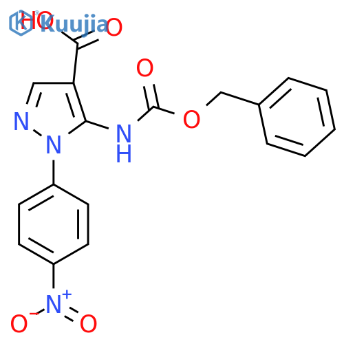 5-{(benzyloxy)carbonylamino}-1-(4-nitrophenyl)-1H-pyrazole-4-carboxylic acid structure
